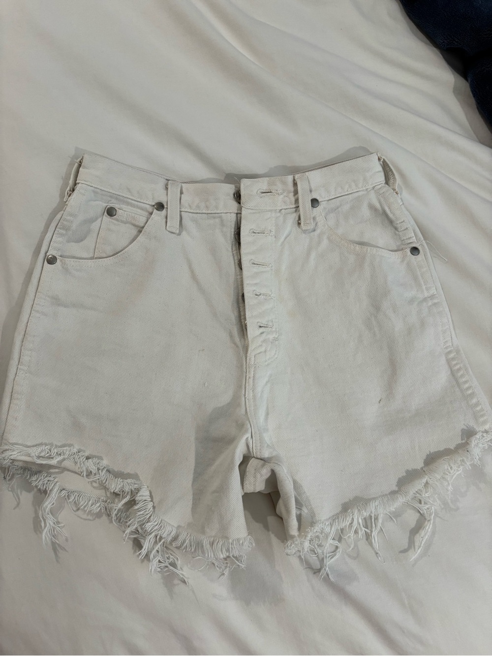 Wrangler High-Rise White Jean Shorts